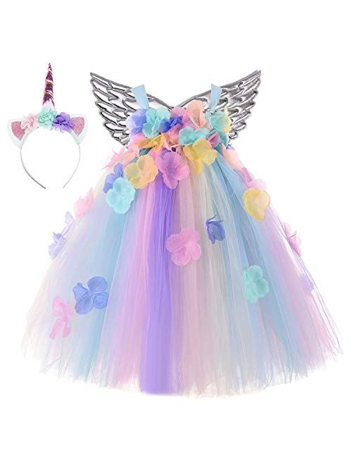 Tutu Dreams Petals Flower Girl Dress Fairy Princess 1-12Y Wedding Pageant Birthday Party