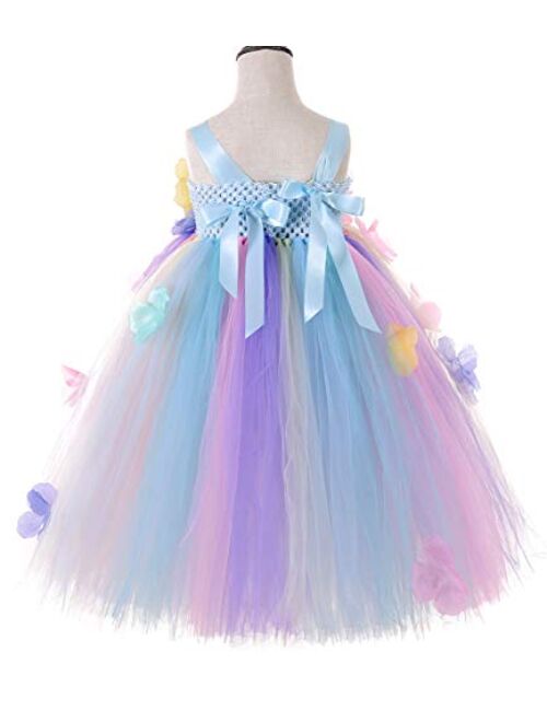 Tutu Dreams Petals Flower Girl Dress Fairy Princess 1-12Y Wedding Pageant Birthday Party