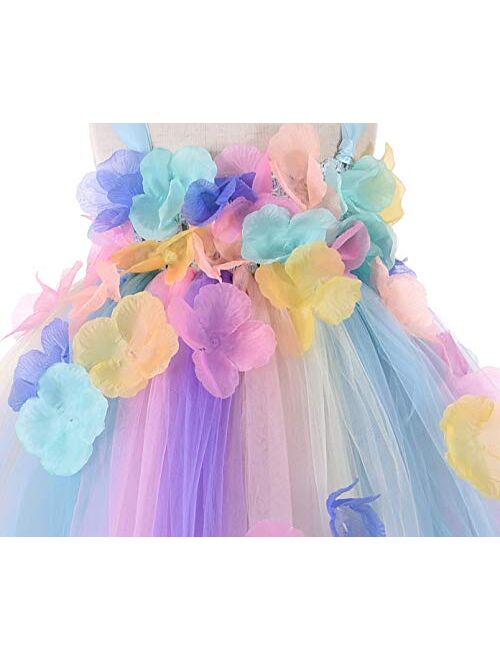 Tutu Dreams Petals Flower Girl Dress Fairy Princess 1-12Y Wedding Pageant Birthday Party