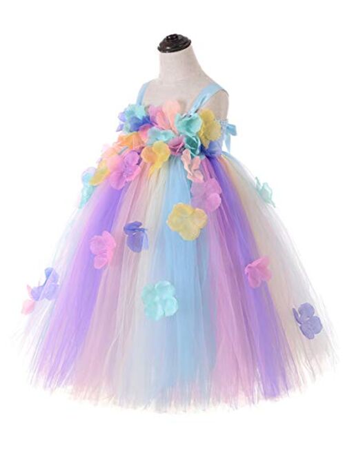 Tutu Dreams Petals Flower Girl Dress Fairy Princess 1-12Y Wedding Pageant Birthday Party