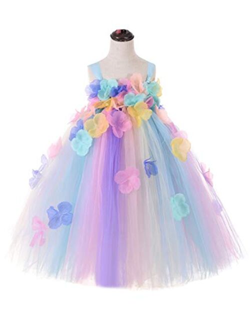 Tutu Dreams Petals Flower Girl Dress Fairy Princess 1-12Y Wedding Pageant Birthday Party