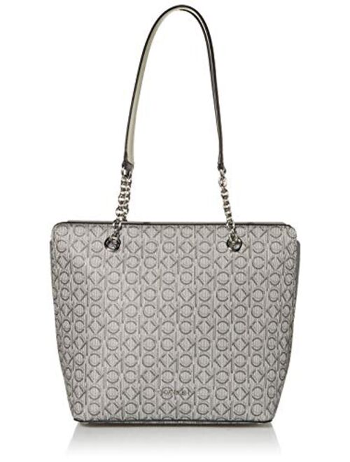 Calvin Klein Hailey Signature Top Zip Chain Tote