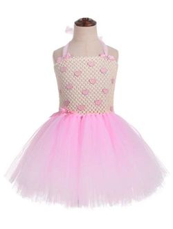 Tutu Dreams Pink Hearts Tutu Dress for Girls Princess Dress Up Birthday Tea Party