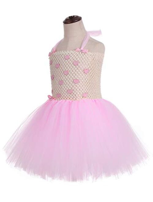 Tutu Dreams Pink Hearts Tutu Dress for Girls Princess Dress Up Birthday Tea Party