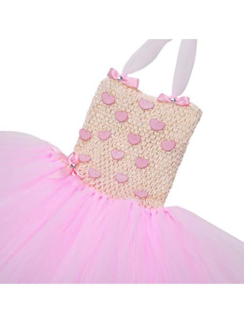 Tutu Dreams Pink Hearts Tutu Dress for Girls Princess Dress Up Birthday Tea Party