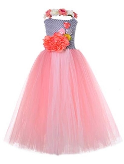 Tutu Dreams Lace Shoulder Flower Girl Dress Wedding Easter Birthday Party (2-14)