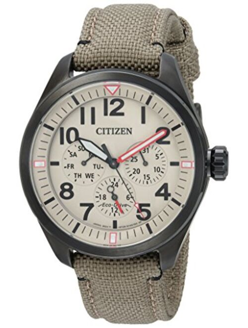 Citizen Men's 'Military' Quartz Stainless Steel and Nylon Casual Watch, Color:Green (Model: BU2055-08X)