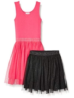 Amazon Brand - Spotted Zebra Girls' Knit Sleeveless Tutu Tank Dress and Skirt Set