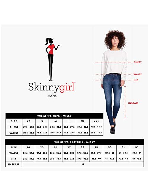 Skinnygirl Women's The High-Rise Every Curve Skinny Jean in 360 Flex Denim