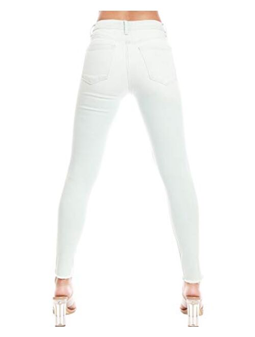 Flying Monkey High-Rise Skinny Jeans Light Blue Distressed