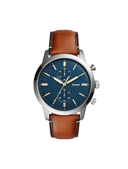 Men's Townsman Stainless Steel and Leather Casual Quartz Chronograph Watch