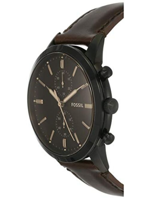 Fossil Men's Townsman Stainless Steel and Leather Casual Quartz Chronograph Watch