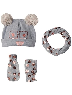 Girls' Fleece Hat Mittens Cold Weather Accessories Sets