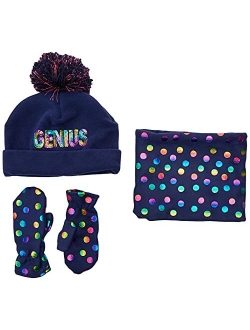 Girls' Fleece Hat Mittens Cold Weather Accessories Sets