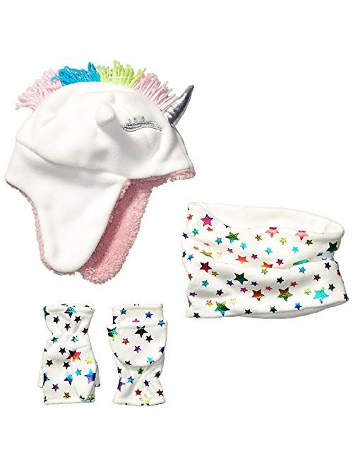 Spotted Zebra Girls' Fleece Hat Mittens Cold Weather Accessories Sets