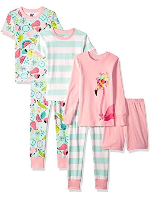 Amazon Brand - Spotted Zebra Girls' Snug-fit Cotton Pajamas Sleepwear Sets