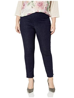 Women's Plus Size Pull On Skinny Ankle Jean with Side Slit