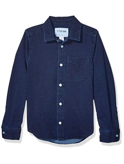 Amazon Brand - Spotted Zebra Boys' Knit Denim Shirt