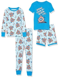 Amazon Brand - Spotted Zebra Boys' Disney Star Wars Marvel Snug-Fit Cotton Pajamas Sleepwear Sets