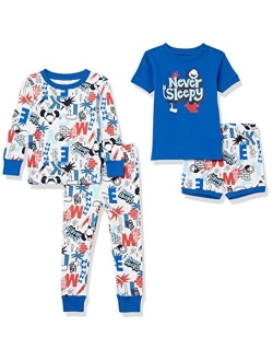 Amazon Brand - Spotted Zebra Boys' Disney Star Wars Marvel Snug-Fit Cotton Pajamas Sleepwear Sets