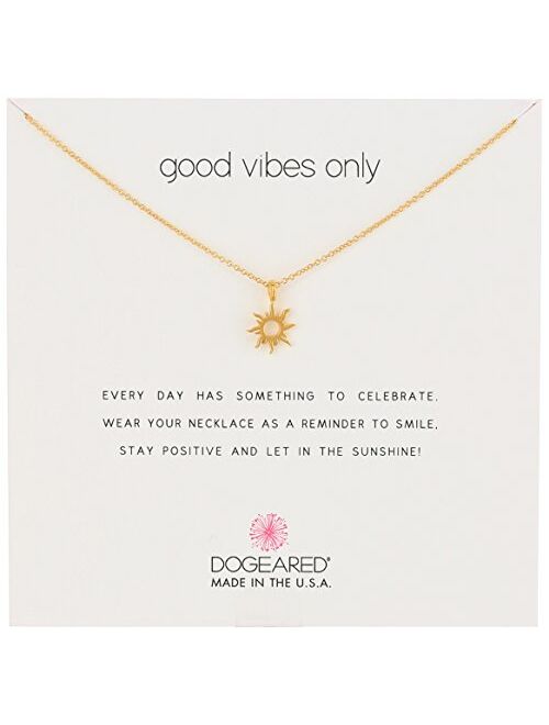 Dogeared Good Vibes Only Sun Pendant Necklace, 16"