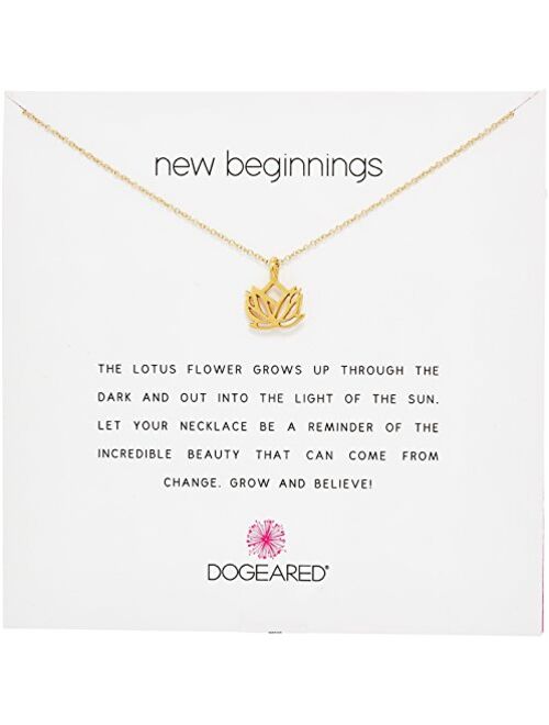 Dogeared "Reminders" New Beginnings Rising Lotus Pendant Necklace