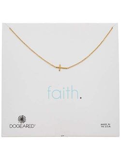"Faith 14k Gold Sideways Cross Pendant Necklace