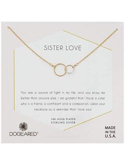 Women's Sister Love, Mixed Metal Linked Rings Necklace