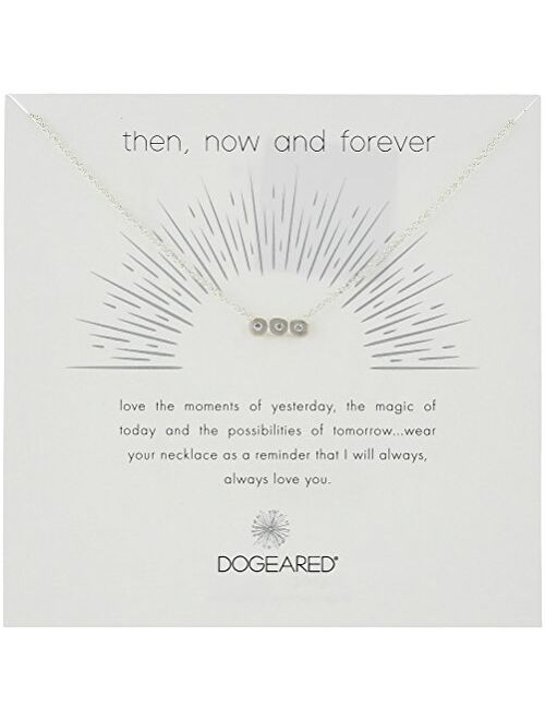 Dogeared Then, Now and Forever, Small Bar with 3 Crystal Chain Necklace, 16"+2" Extender