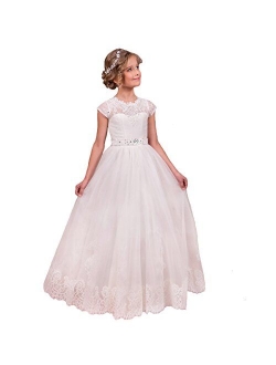 Sittingley Flower Girls Lace Tulle Gowns First Communion Dresses