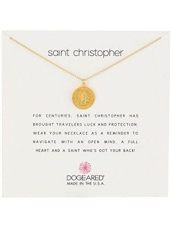 Saint Christopher Travelers Reminder Necklace Gold Dipped One Size