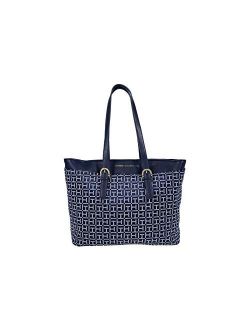 Hazel Tote - Square Mono Jacquard