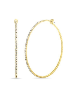 Rhinestone Hoop Earrings for Women