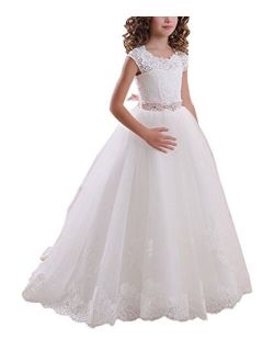 Ball Gown Lace Up First Flower Communion Girl Dresses
