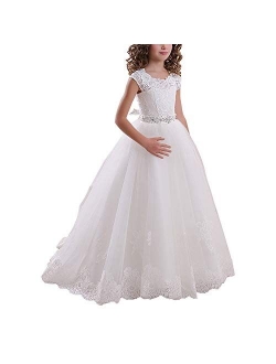 Ball Gown Lace Up First Flower Communion Girl Dresses