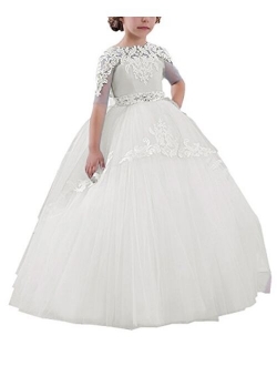 Flower Girls Long First Communion Dresses Kids Pageant Prom Ball Gowns