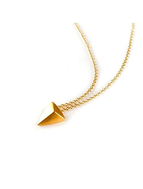 Dogeared "You Are Mighty" Pyramid Necklace, Gold Dipped 16"