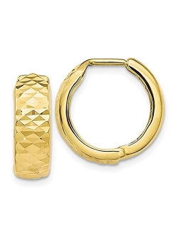 Small 14K Gold Huggie Hinged Hoop Earrings.50 Inch (13mm) (5mm Wide)