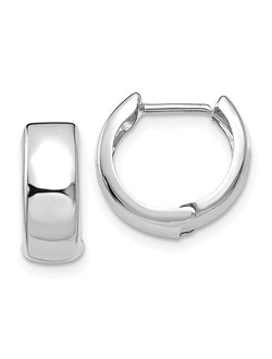 Small 14K Gold Huggie Hinged Hoop Earrings.50 Inch (13mm) (5mm Wide)