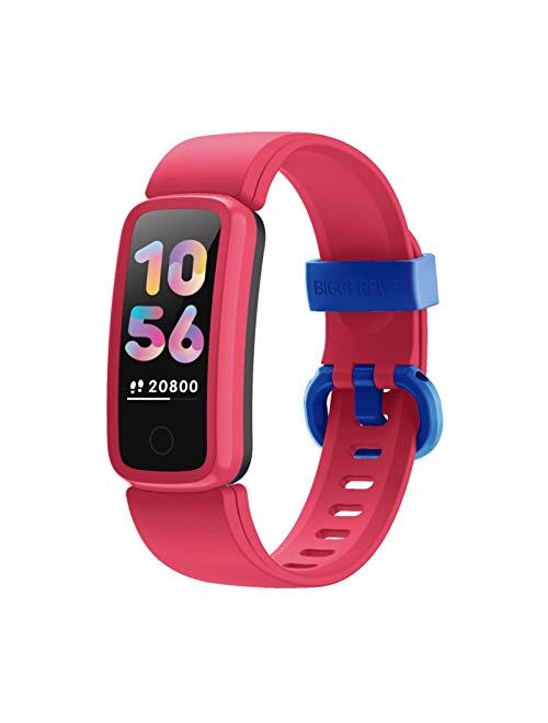 BIGGERFIVE Fitness Tracker Watch for Kids Girls Boys Teens, Activity Tracker, Pedometer, Heart Rate Sleep Monitor, IP68 Waterproof Calorie Step Counter Watch with Alarm C