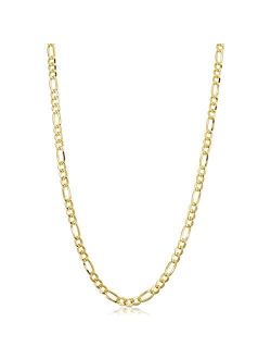 Kooljewelry 14k Yellow Gold Filled Figaro Necklace (3.3 mm, 4.2 mm, 5.2 mm, 6 mm, 7.8 mm or 8.6 mm)