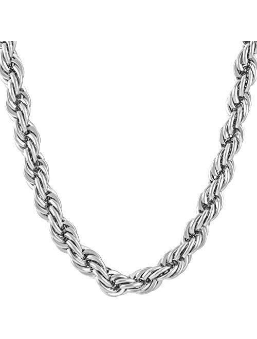 Buy LIFETIME JEWELRY 7mm Rope Chain Necklace 24k Real Gold Plated