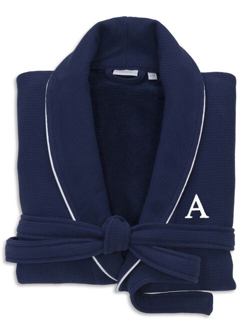 Personalized 100% Turkish Cotton Waffle Terry Bath Robe - Navy