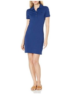 Women's Short Sleeve Slim Fit Stretch Pique Polo Dress