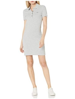 Women's Short Sleeve Slim Fit Stretch Pique Polo Dress