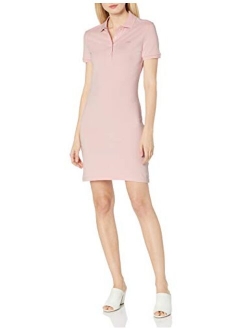 Women's Short Sleeve Slim Fit Stretch Pique Polo Dress