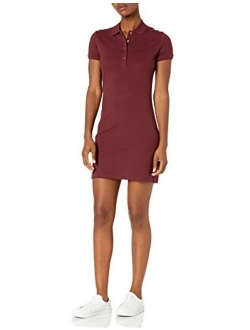 Women's Short Sleeve Slim Fit Stretch Pique Polo Dress