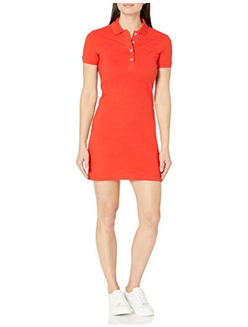 Lacoste Women's Short Sleeve Slim Fit Stretch Pique Polo Dress