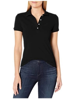 Women's Short Sleeve Slim Fit Stretch Pique Polo Shirt