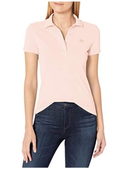 Women's Short Sleeve Slim Fit Stretch Pique Polo Shirt